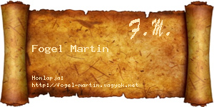 Fogel Martin névjegykártya