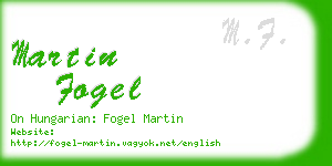 martin fogel business card